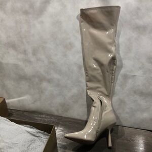 Steve Madden Cream Heeled Boots